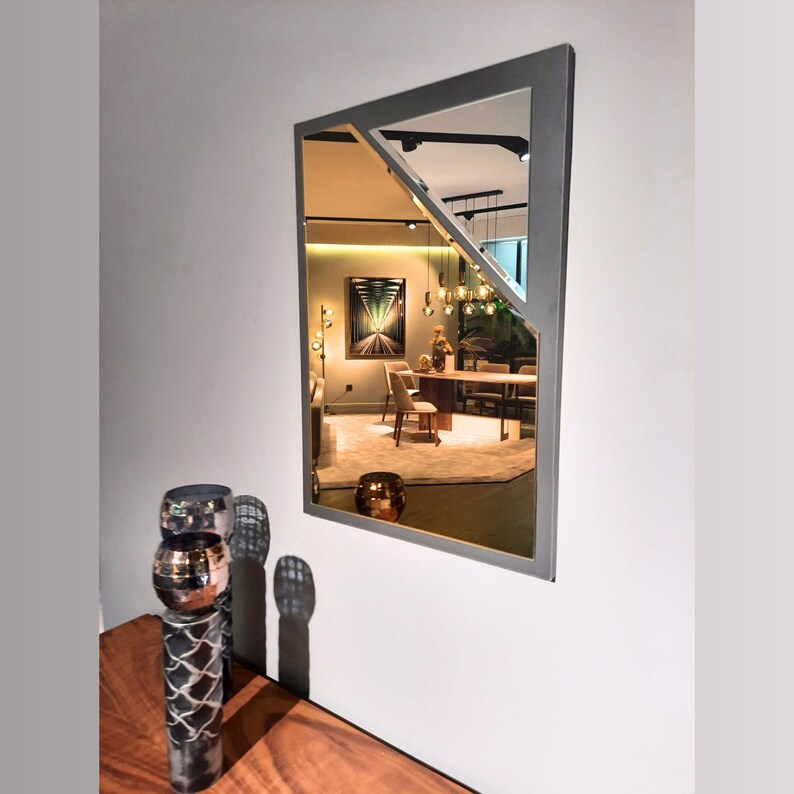 Asymmetrical Mirror Unique Home Decor Irregular Mirror Aesthetic Mirror Wall Decor Luxury Mirror Rectangular Home Mirror Aesthetic Mirror zdjęcie 4