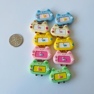 10 Kawaii Cat Game Charms: Colorful DIY Craft Supplies