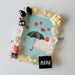 Versandfertiger Decoden Kartenhalter, K-Pop Kartenhalter, Decoden niedliche Top Lader schwarz und weiß 10 x 7 cm.