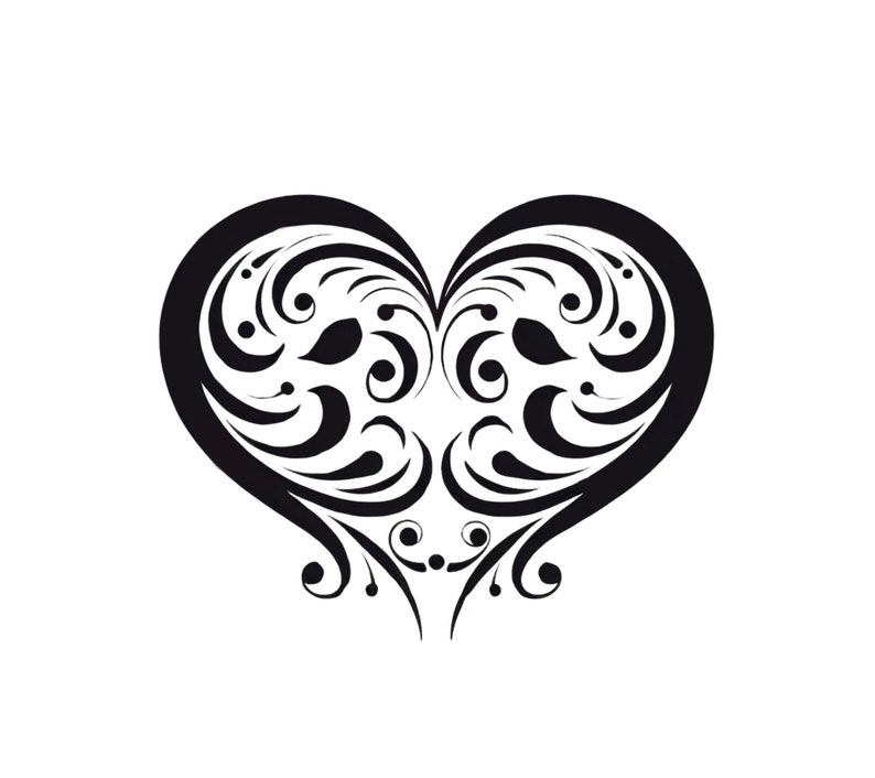 Romantic Loving Heart, Colorful Black Shade Design, Wall Art, Heart