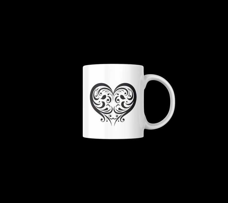 Romantic Loving Heart, Colorful Black Shade Design, Wall Art, Heart