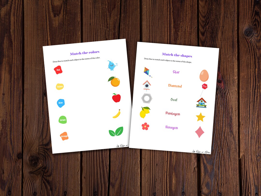 Match the Shapes Match the Colors Match the Objects preschool Activity ...