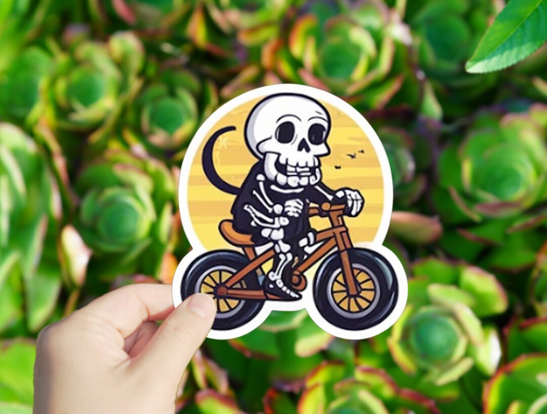 Skeleton Ride Decal 1 Pc Skeleton Bike Ride Vinyl Sticker,sticker for Tablet Laptop Wall ...