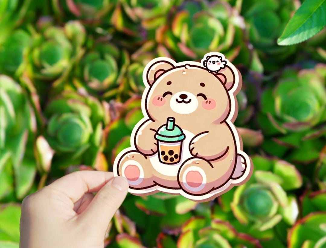 1 Pc Boba Bear Vinyl Sticker,sticker for Tablets Laptop Wall Car ...