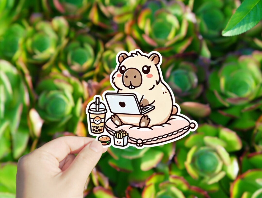 1 Pc Cappy's Cozy Workday Vinyl Sticker,sticker for Tablet Laptop Wall ...