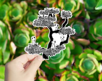 1 Pc Mononoke Vinyl sticker,ghost sticker, tree ghost sticker for tablet laptop Wall Car Windows Bumper Water Bottle Tumple Van Decoration
