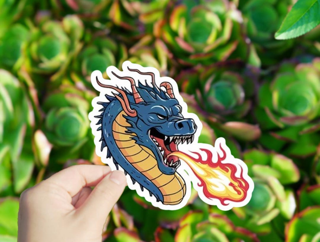 1 Pc Fiery Dragon Vinyl Sticker,stickers for Tablets Laptop Wall ...