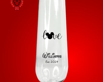 Personalized Flute Wine Glass Wedding Gift Disney Gift For Her Gift For Him
