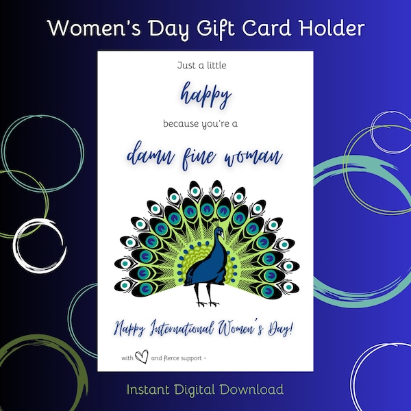 International Women's Day Gift Card Holder, Women's History Month, Celebrating Strong Females, Card for Wife Girlfriend Sister Mom Employee