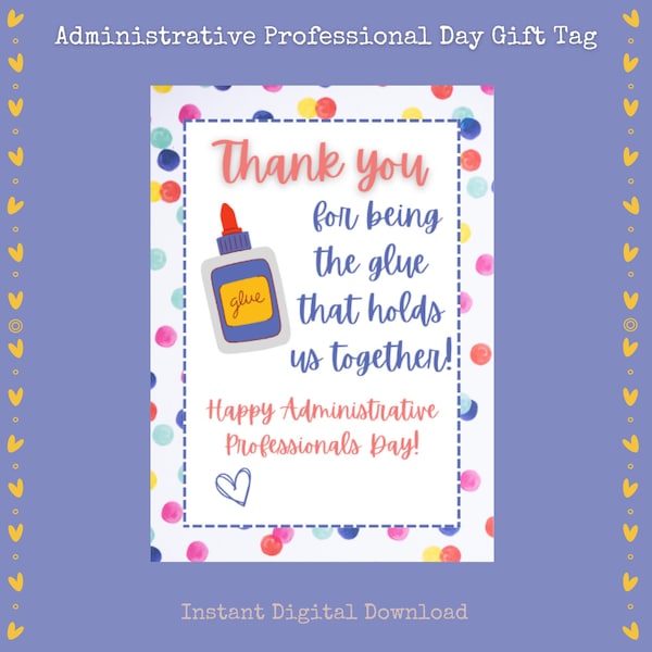 Administrative Professional's Day Gift Tag, Secretary Office Assistant Executive Assistant Thank You, Happy Admin Professionals Day, Present