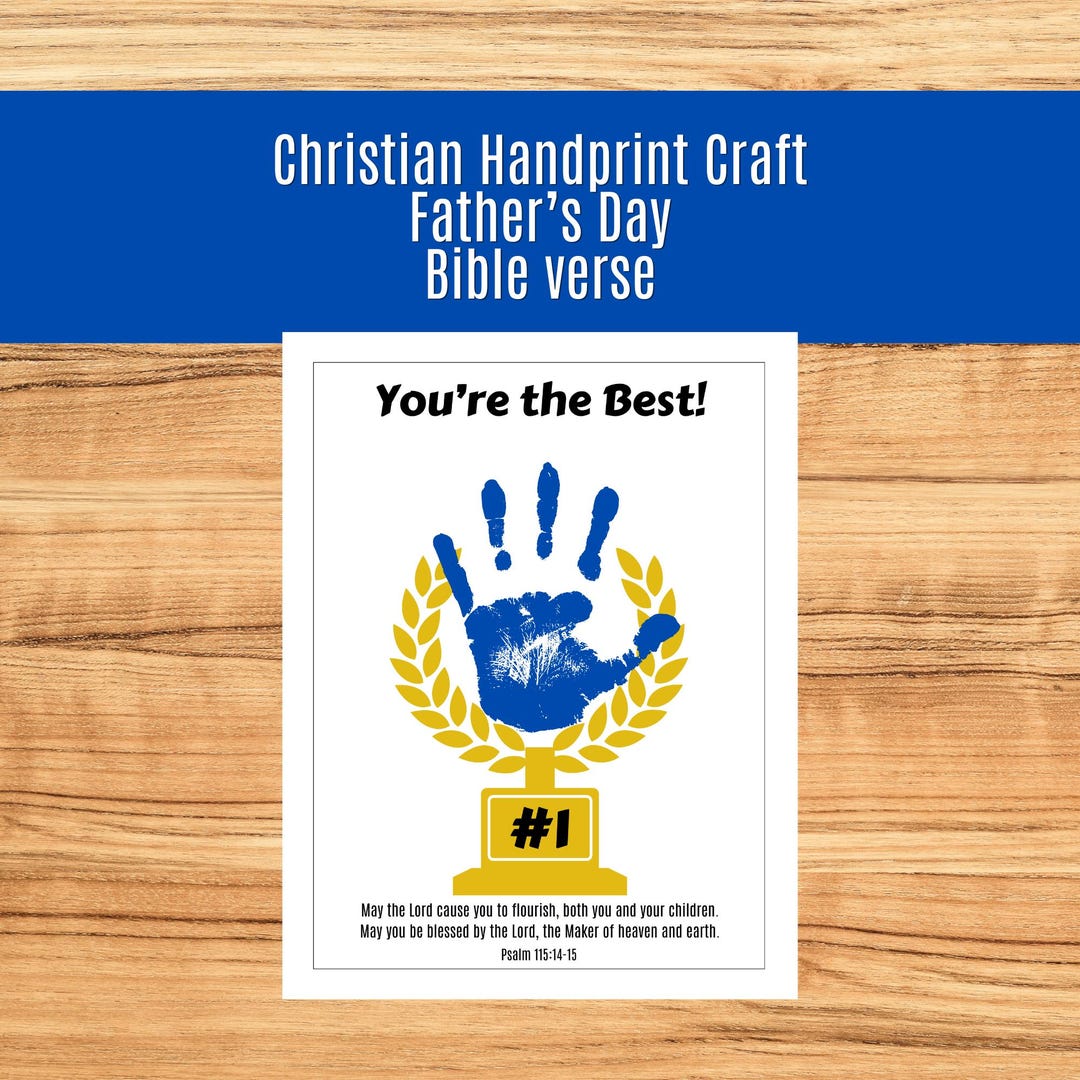 Fathers Day Trophy #1 Handprint Art, Gift, Birthday Gift for Dad, Hand ...