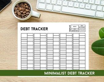 Debt Payment Tracker Printable, Money Planner, Debt Free, Payoff Log, Debt Repayment Plan, Budget, Snowball Debt, Instant Download PDF