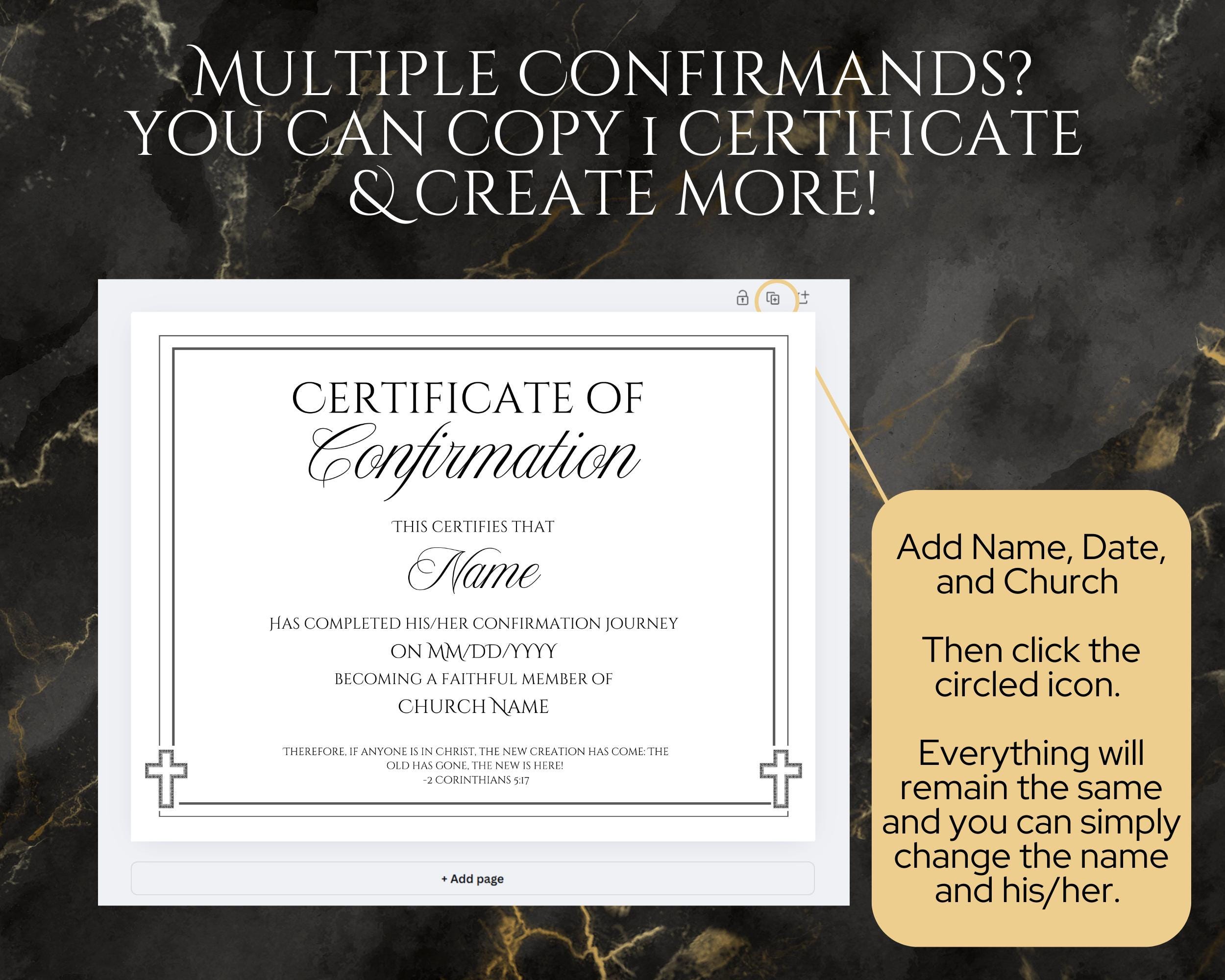 Editable Elegant Certificate of Confirmation Template, Printable, Canva ...