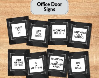 Begin Off Work Sign Office Signs for Door, Out of Office, on a Call, Printable, Office ...