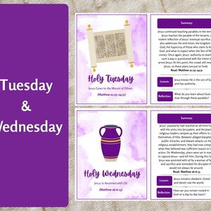 Holy Week Study Cards, Printable Easter Story, Easter Advent Study Devotional, Easter Scripture Cards, Holy Week Printable, Countdown image 6