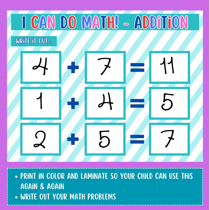 Math Addition Worksheets, Prek-k, Age 3-6, Preschool Kindergarten Math ...