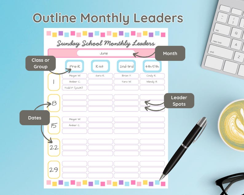 Sunday Weekly Leader Guide.pdf NO EDIT Sunday School Planning Pages Sheets, Religious Christian ...