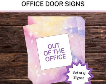 Letreros de oficina para puerta, Fuera de oficina, En una llamada, Imprimibles, Regalos de oficina, Letrero para cubículo, Letrero para escritorio, Decoración de oficina para compañeros de trabajo, Mujer