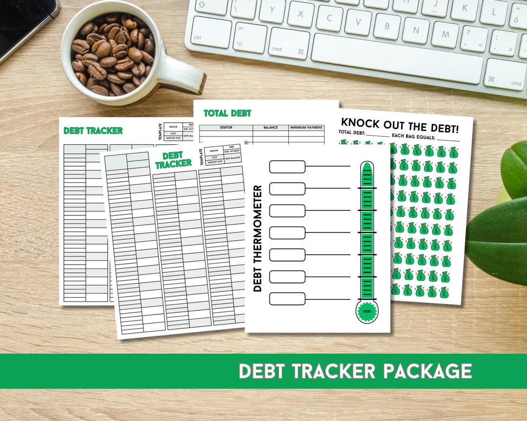 Debt Progress Debt Payment Tracker Package Printable, Debt Progress, Debt Payoff ...