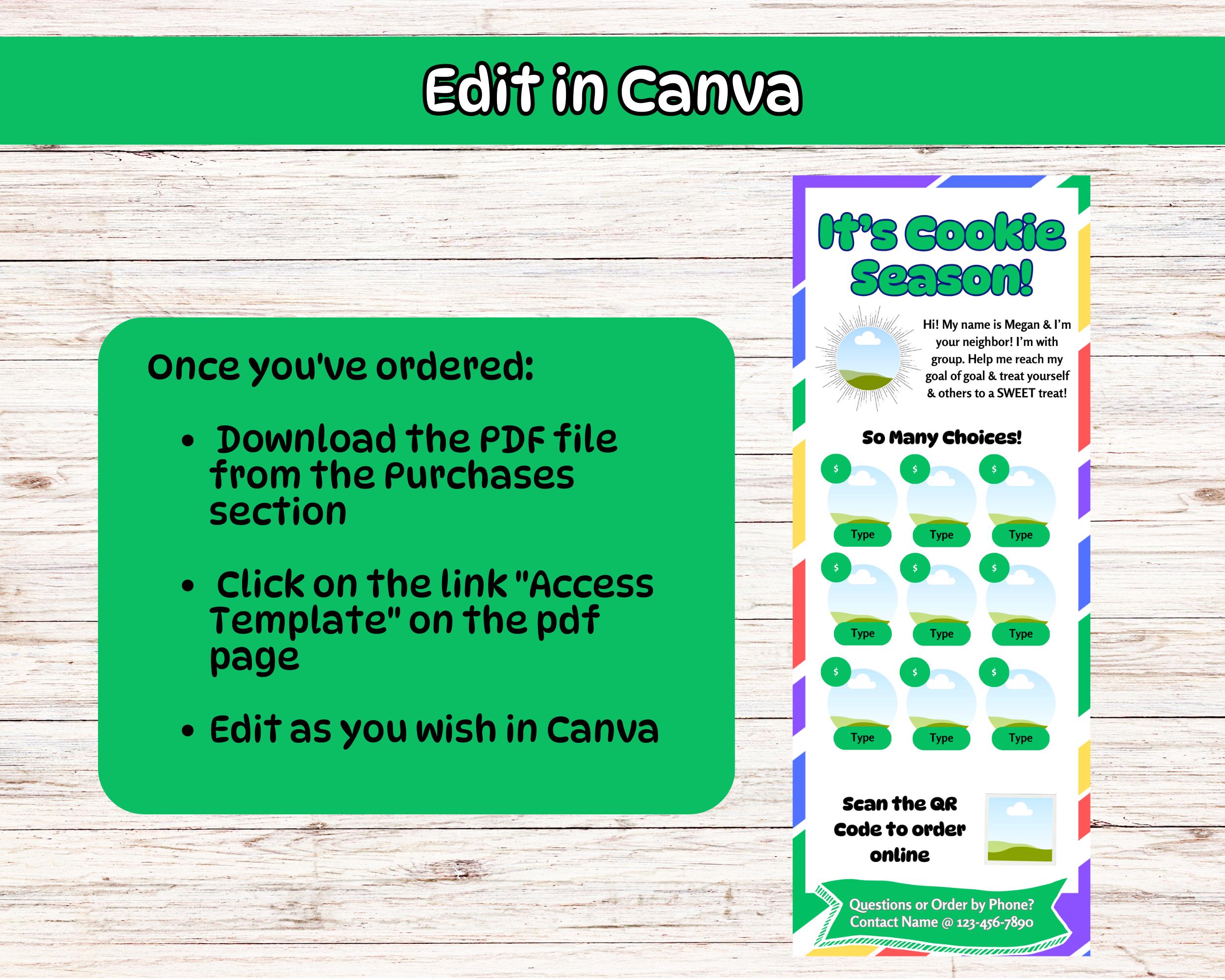 Cookie Sale Flyer Template, Editable Canva, Half Page Flyers Cookie ...