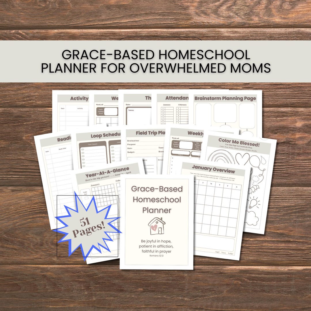 Christian Homeschool Planner for ADHD Moms, Schedule, Overwhelmed ...