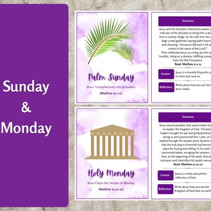 Holy Week Study Cards, Printable Easter Story, Easter Advent Study Devotional, Easter Scripture Cards, Holy Week Printable, Countdown image 5