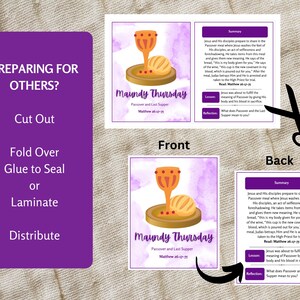 Holy Week Study Cards, Printable Easter Story, Easter Advent Study Devotional, Easter Scripture Cards, Holy Week Printable, Countdown image 10