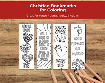 Color Your Own Christian Bookmarks, Bible Journaling, Christian Gift, Religious, Coloring Bookmark, Printable, Bible Study Activity