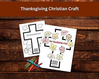 Manualidad cristiana de otoño para el Día de Acción de Gracias, manualidad bíblica para el Día de Acción de Gracias, actividad para la escuela dominical, manualidad para colorear para niños, manualidad para el Día de Acción de Gracias para la educación en casa