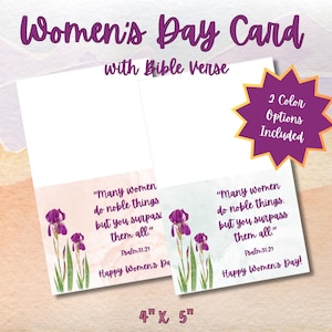 Carte de foi chrétienne Joyeuse fête de la femme, Joyeuse journée internationale de la femme, Célébrer les femmes, Carte biblique pour femmes, appréciation, téléchargement