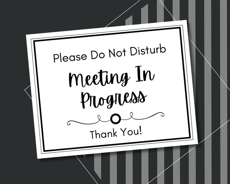 Meeting in Progress Do Not Disturb Sign, Office Sign, Meeting Sign - Etsy