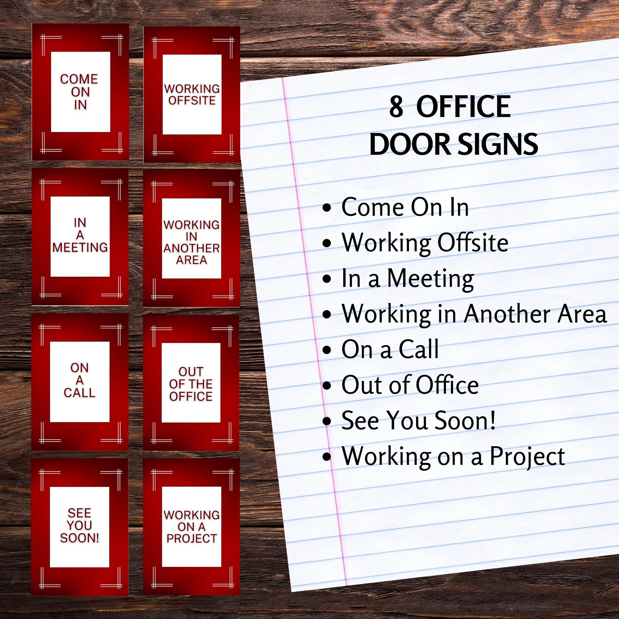 Office Signs for Door, Out of Office, on a Call, Printable, Office ...