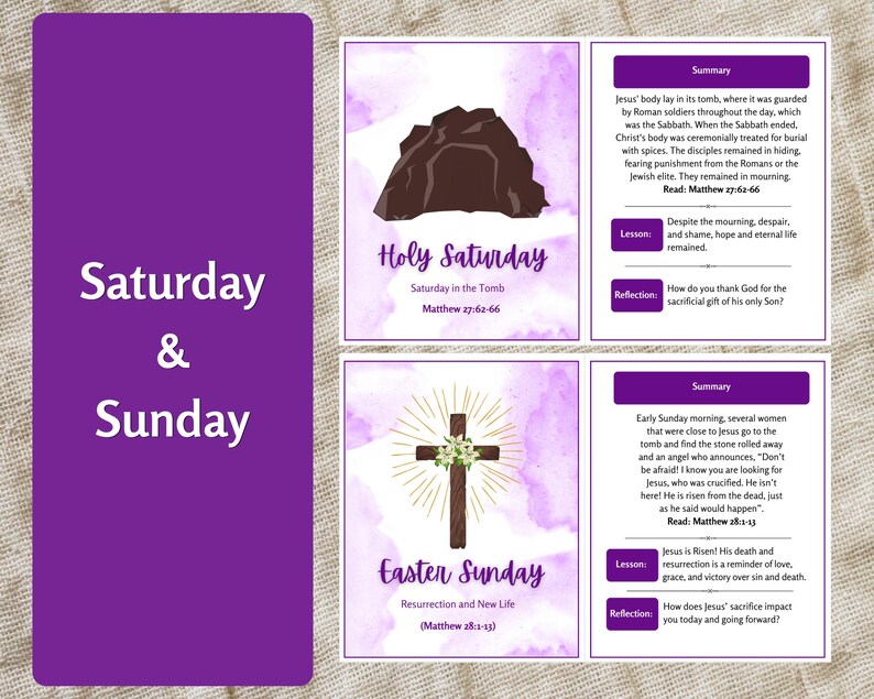 Holy Week Study Cards, Printable Easter Story, Easter Advent Study Devotional, Easter Scripture Cards, Holy Week Printable, Countdown image 8