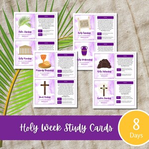 Holy Week Study Cards,  Printable Easter Story, Easter Advent Study Devotional, Easter Scripture Cards, Holy Week Printable, Countdown