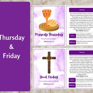 Holy Week Study Cards, Printable Easter Story, Easter Advent Study Devotional, Easter Scripture Cards, Holy Week Printable, Countdown image 7