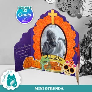 Ofrenda Nicho Dia de Muertos 7 Modelos Plantilla de Canva Editable