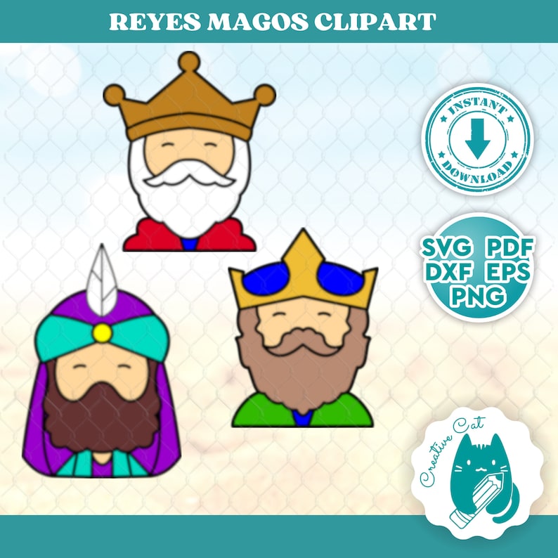 Santos Reyes Magos Clipart SVG PDF PNG Dxf Eps - Etsy México