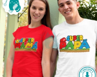 Super Mario Mom Dad PNG Image for T-shirts
