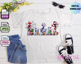 Spidey Mamae Tee Design: Superhero Mom SVG PNG JPEG (Digital Download