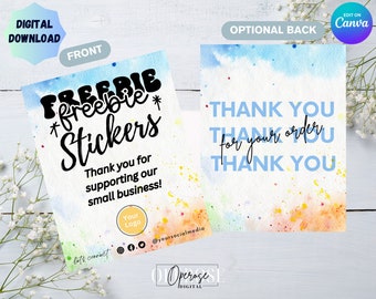 Freebie Stickers Card: Watercolor Splash Insert (CANVA Editable Digital Download)