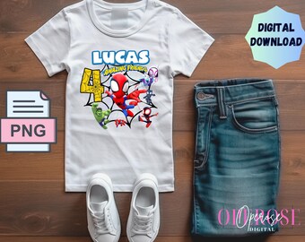 Digital Spidey Lucas 4 Tee Design/Spidey Kid PNG/Download/Spidey & His Amazing Friends/ Spidey Kid T-Shirt/Lucas Four T-Shirt
