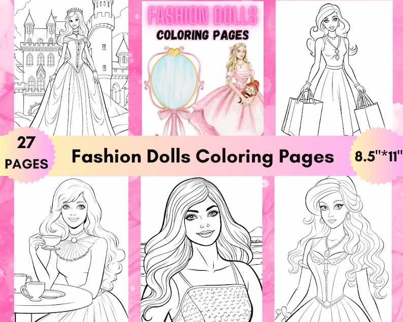 Fashion Dolls Coloring Pages/digital Download/coloring Pages/printable - Etsy