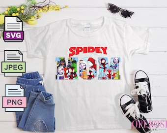 Digital Spidey Mom Tee Design/Spidey Mom SVG/Spidey Mom PNG/Spidey Mom JPEG/Download/Spidey & His Amazing Friends/ Spidey Mom T-Shirt