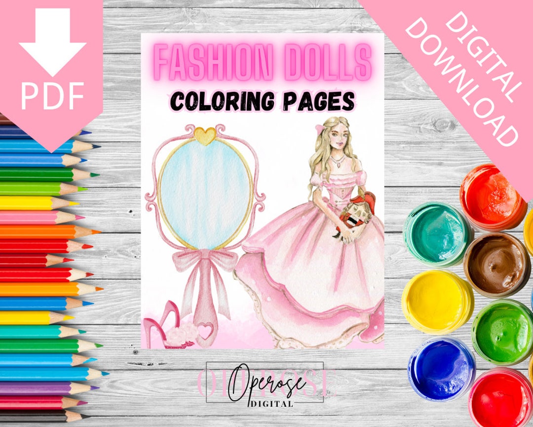 Fashion Dolls Coloring Pages/digital Download/coloring Pages/printable - Etsy