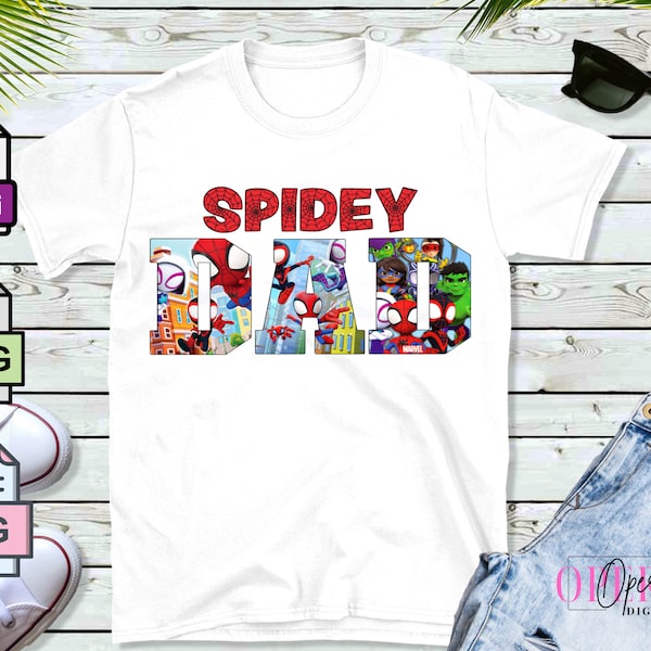 Digital Spidey Dad Tee Design/Spidey Dad SVG/Spidey Dad PNG/Spidey Dad JPEG/Download/Spidey & His Amazing Friends/ Spidey Dad T-Shirt