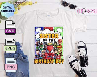 Spidey Sister Birthday Tee Design: SVG, PNG, JPEG (Digital Download)
