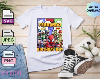 Custom Spidey Birthday Boy Tee Design (Digital Download)