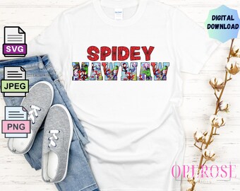 Spidey Mawmaw Tee Design 2: SVG, PNG, JPEG (Digital Download)