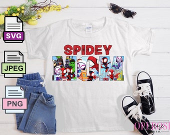 Spidey Mom Tee Design: SVG, PNG, JPEG (Digital Download)