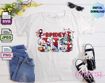 Digital Spidey Sis Tee Design 2/Spidey Sis SVG/Spidey Sis PNG/Spidey Sis JPEG/Download/Spidey & His Amazing Friends/ Spidey Sis T-Shirt